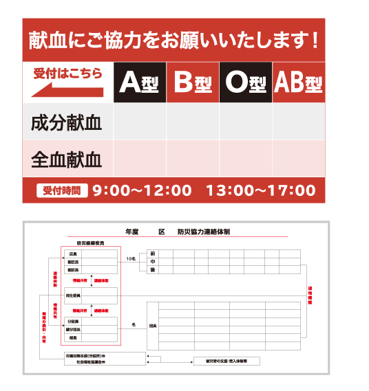 ホワイトボード献血表