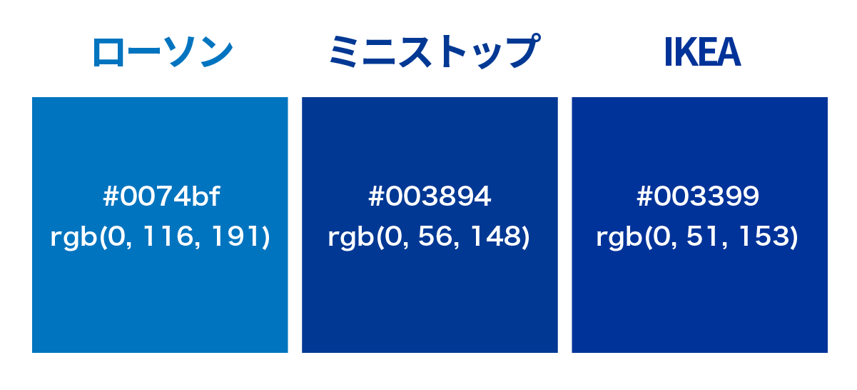 ローソンやミニストップの青色