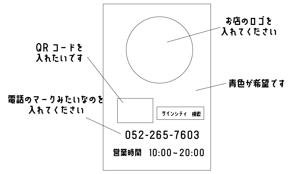 手書きでの看板デザイン依頼