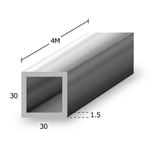 アルミ等辺角パイプ生地材t1.5×30×30×4m