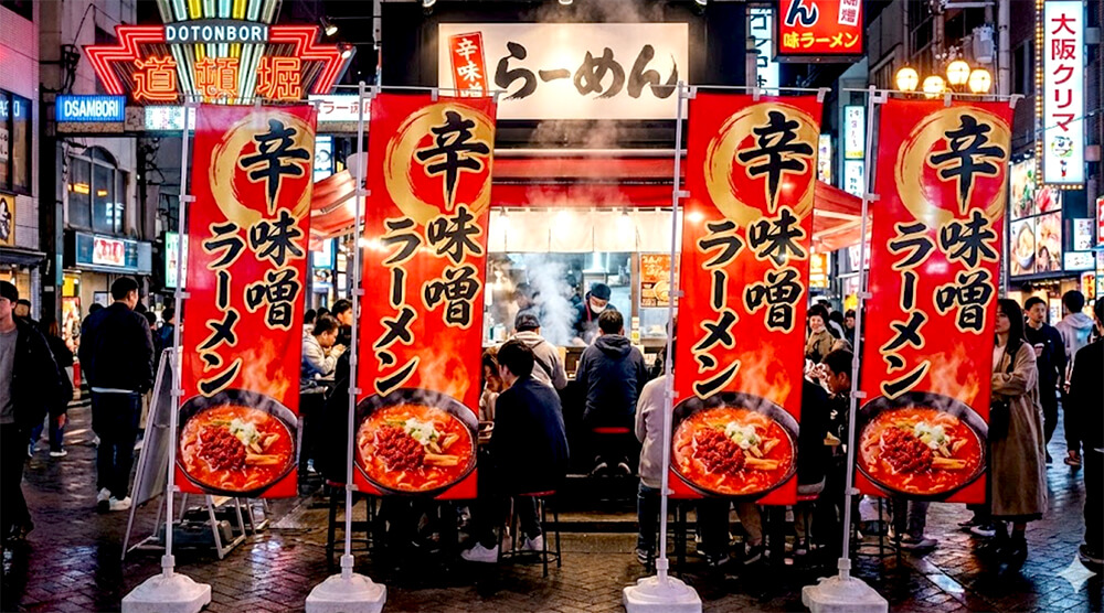 ラーメン店のオリジナルのぼり旗