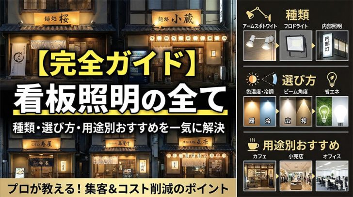 看板照明の完全ガイド！種類・選び方・用途別おすすめを一気に解決！