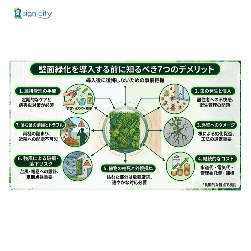 壁面緑化 7つのデメリット