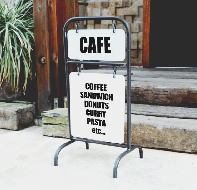 看板デザイン カフェ・2 Diner Signboard WHITE