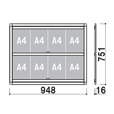 ポスターフレーム】ケンドンレールサイン KP-42 A4 シルバー 屋内用