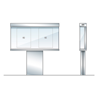 掲示板】ステンレス掲示板 PKS4-1810 自立 照明なし | 看板の激安通販