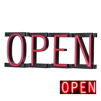 電材／照明器具】ABCブライト ネオン管風LEDサイン セット品「OPEN