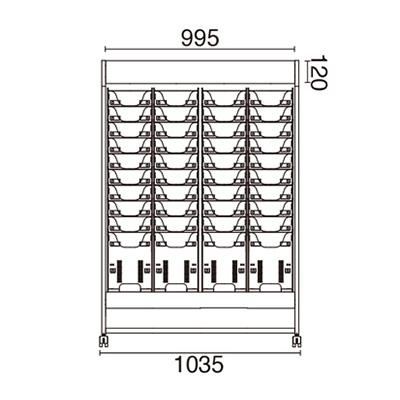 カタログスタンド】SCPスタンド R全面 4列4段 グレー （52607-6