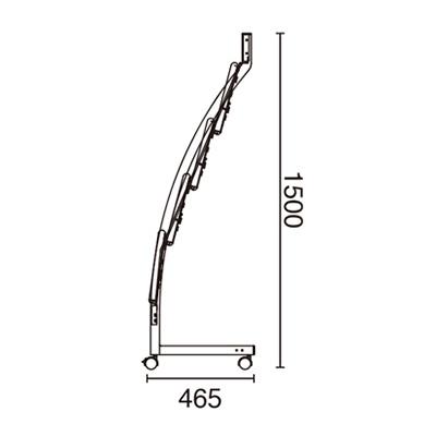 カタログスタンド】SCPスタンド R全面 4列4段 グレー （52607-6