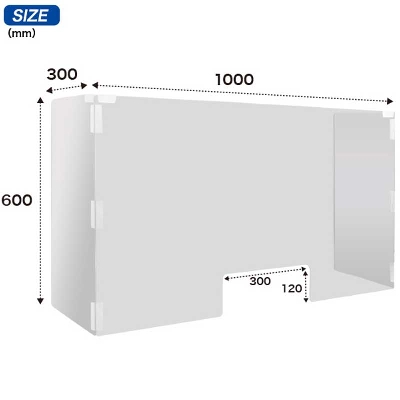 安全標識／安全用品】コの字アクリルパーテーション1000×600 5台1 