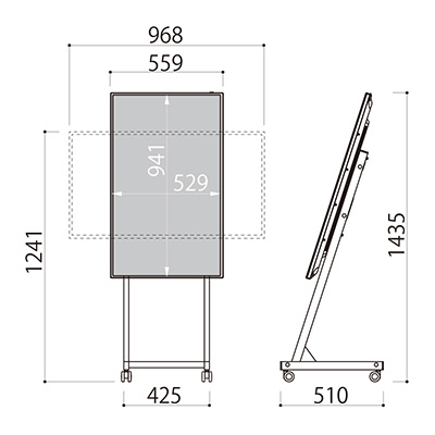 デジタルサイネージ】屋内用デジタルサイネージ 43インチ 自立移動式