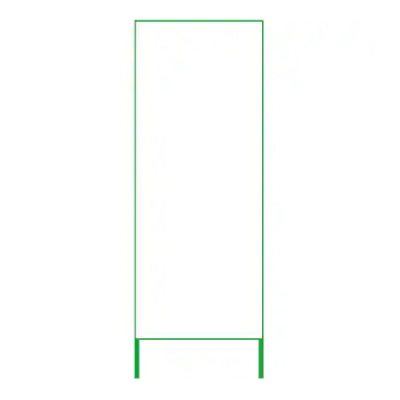 安全標識／安全用品】工事用看板 白板（無反射）付き 25角鉄枠看板