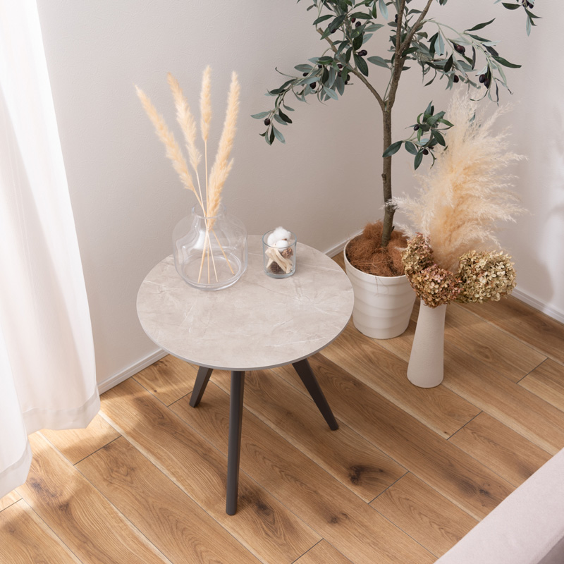 インテリア】ラウンドサイドテーブル グレー TAP-205GY | 看板の激安