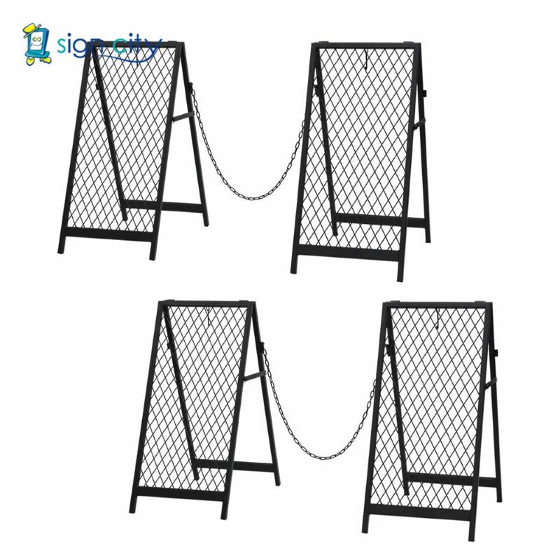 床屋　看板スタンド スタンド看板】スタンド式チェーンゲート TWILL ツイル 2セット品