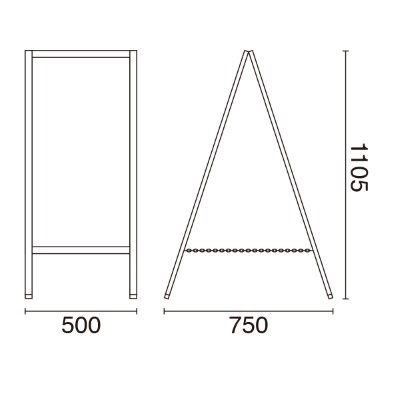 黒板／ブラックボード】アンティークA型ボード アンティークブラウン
