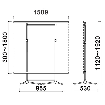 バナースタンド】【W1500】クイックロックバースタンド QS-150／QW-150