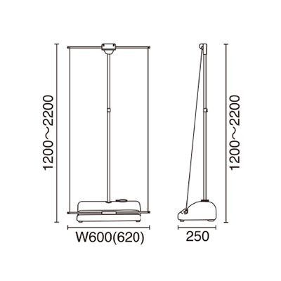 スライド式バナースタンド W600