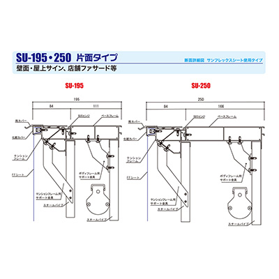フレーム／看板枠／展張金具】サンフレックスフレーム SS-195 | 看板の