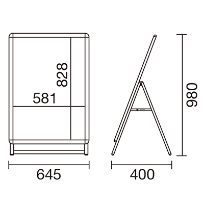 スタンド看板】グリップA A1 ロー 片面 ブラック 52667A1B | 看板の
