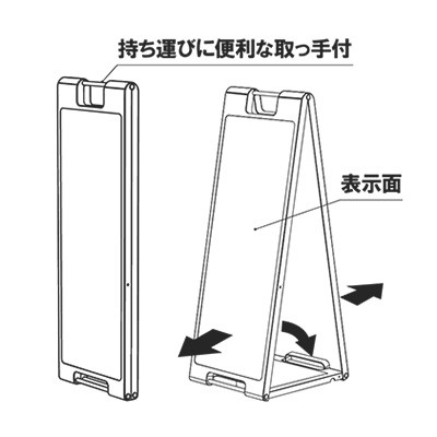 柴田アルミ看板 202 角丸アルミスタンドLED 電飾スタンド看板 本体＋無地面板2枚