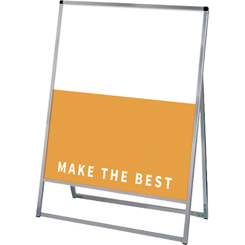 バジリスク特大立て看板（両面印刷） スタンド看板】バリウススタンド看板 900×1200 片面 シルバー VASKAP