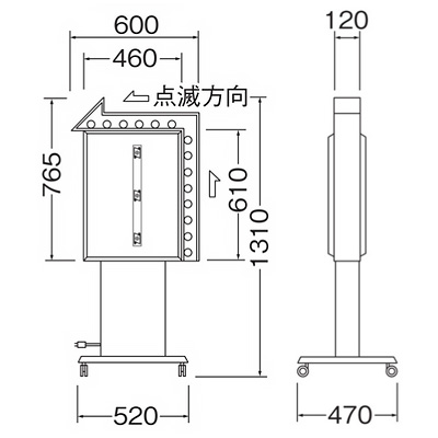 電飾スタンド看板】CV-152銅彫点滅スタンドLED LLT46-21 | 看板の激安
