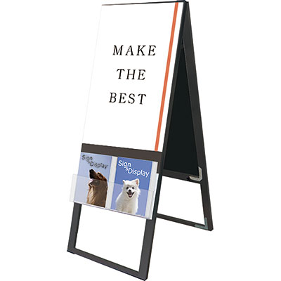 看板 店舗用たて看板 A2 アルミ製屋内 屋外対応(両面A2ブラック)1582