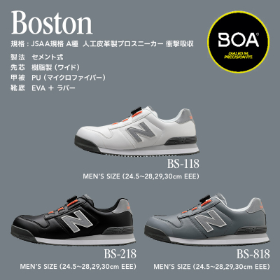 安全標識／安全用品】安全靴 ニューバランス ボストン BS-118