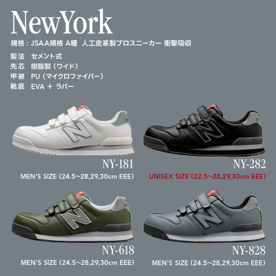 安全標識／安全用品】安全靴 ニューバランス ニューヨーク NY-618