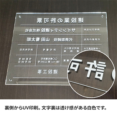 壁面看板】登録金融機関登録票 アクリル 透明 W450×H350mm | 看板の