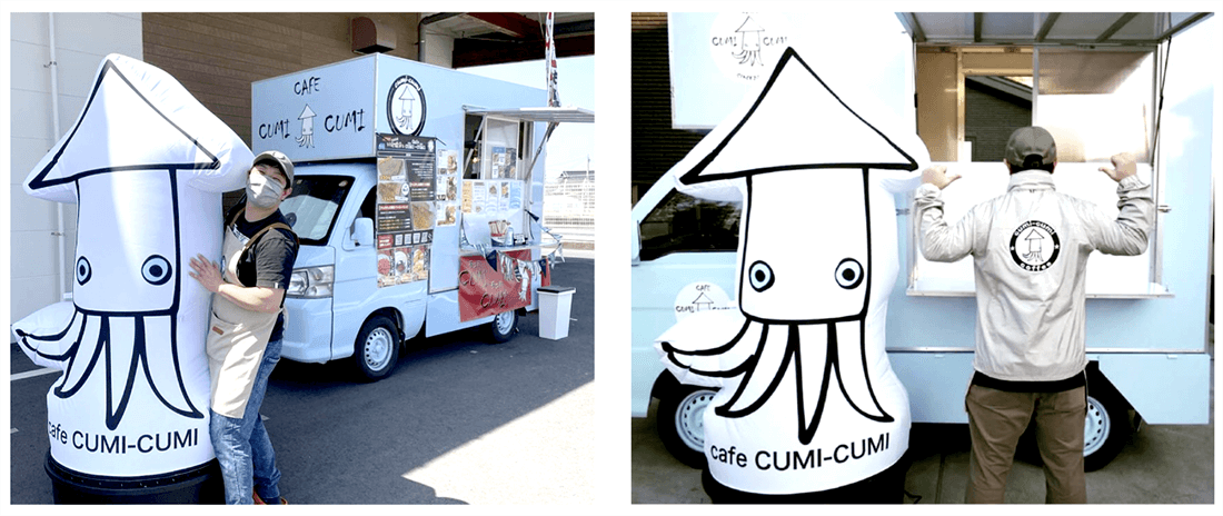インパクトのあるエアー看板