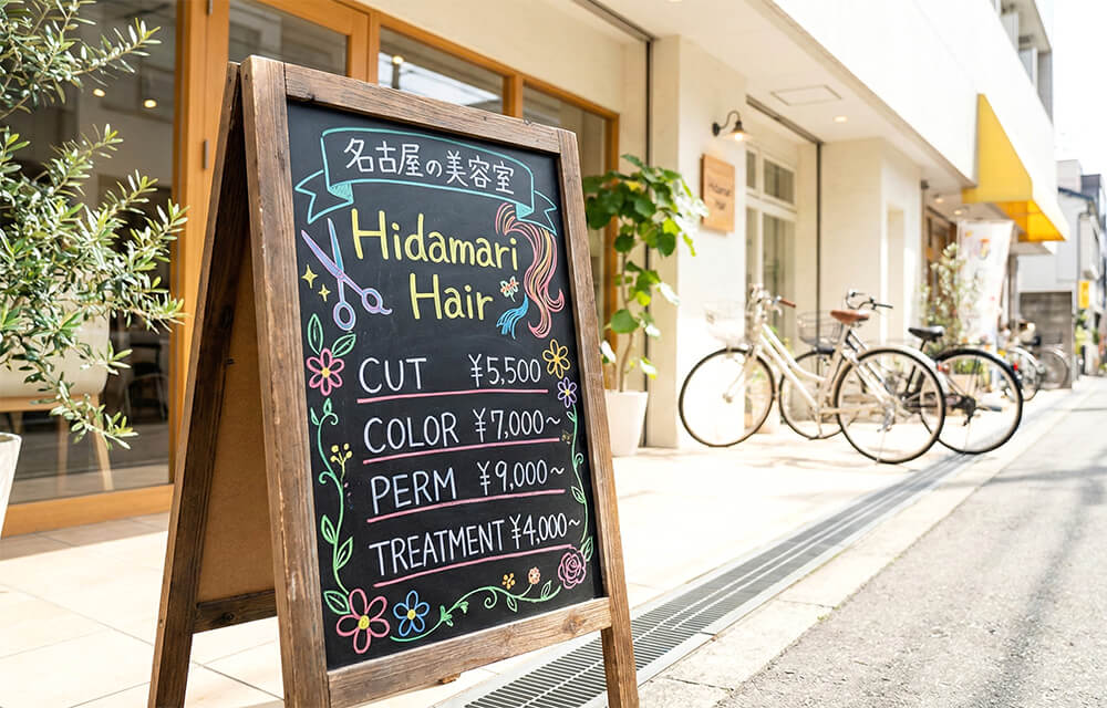 美容室のスタンド看板