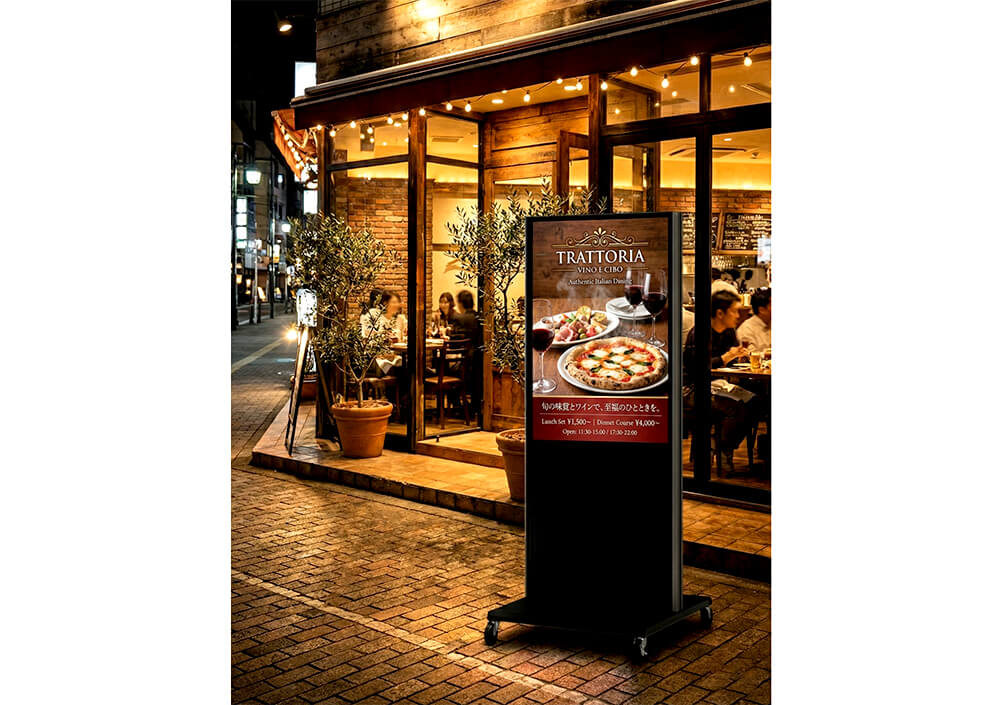 横浜 飲食店 内照式スタンド看板 シンプル モダン