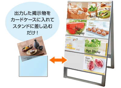A3サイズ　カードケーススタンド看板　匿名発送　送料込 ブラックバリウスカードケーススタンド看板 A4横4片面 - 看板や店舗