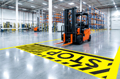 物流倉庫安全床サイン