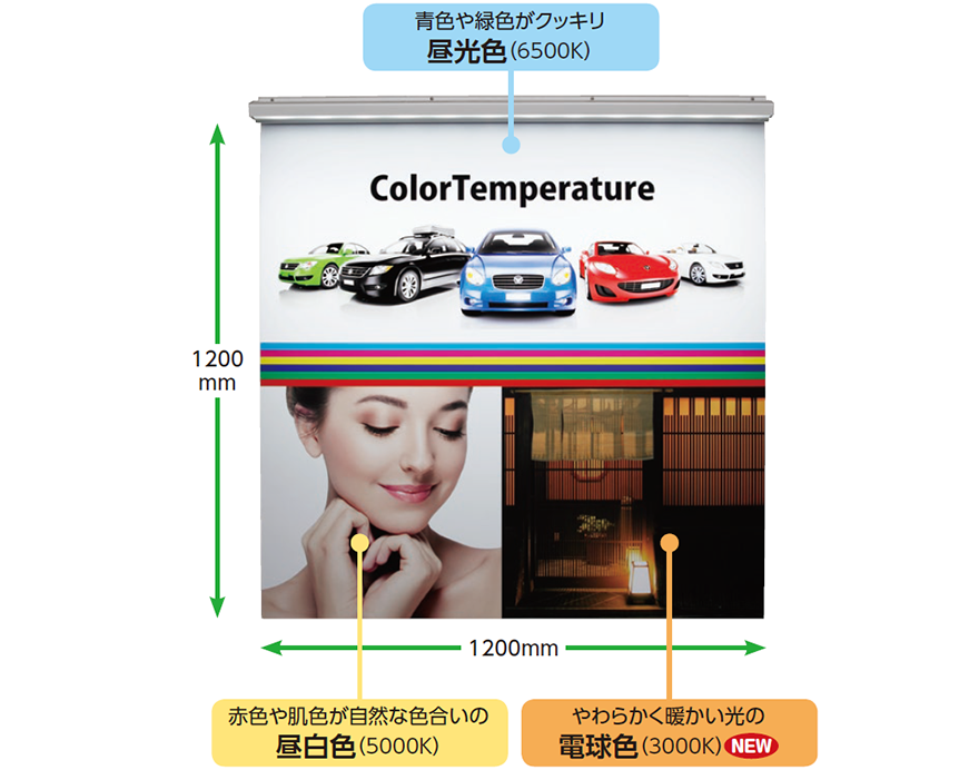 アドビューN 3種類の光色（色温度）