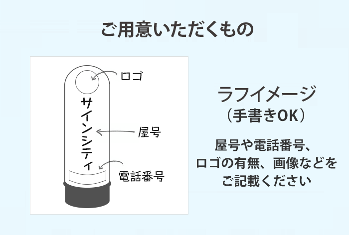 データ作成をご依頼される場合-ご用意いただくもの ラフイメージ