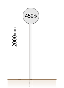 平リブ付ポール看板400φ参考価格