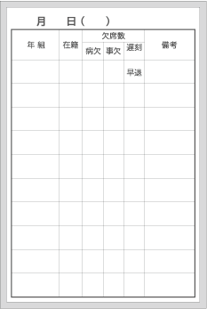 寄贈用ホワイトボードデザイン 出欠表