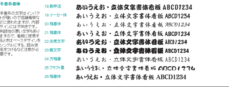 手書き系書体