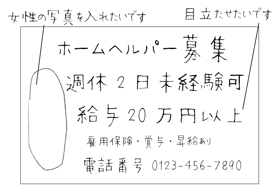 看板製作ラフイメージ例