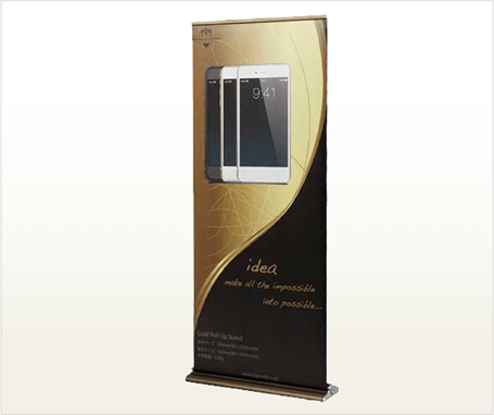 屋内用ゴールデンベースバナースタンド巻き取り式